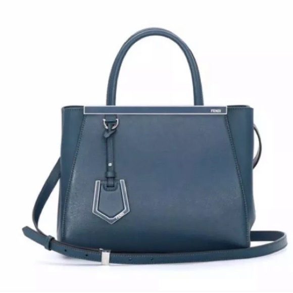 Fendi Handbags - Fendi ocean teal blue leather petite 2jours bag
